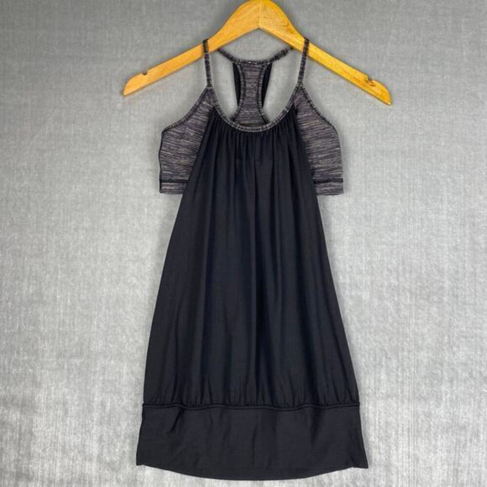 Lululemon Womens No‎ Limit Tank Size 4 Charcoal / White Pinstripe W1575S Yoga